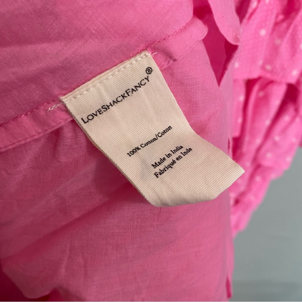 Loveshackfancy Idra Dress Ruffle Maxi Polka Dot Pink Sleeveless‎ - Picture 8 of 8